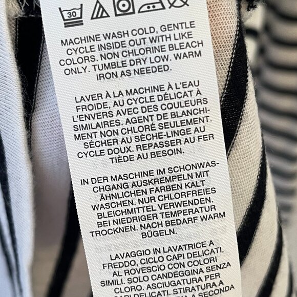 J Crew Tissue Turtleneck XS White Black Stripe Preppy Classic Basic Capsule - Picture 5 of 6